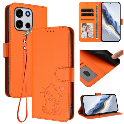 Embossed Heart Cat Leather Phone Case with Hand Strap, For OnePlus Turbo 6X Pro 5G, For OnePlus Turbo 6 / 6V 5G