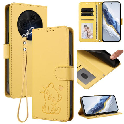 Embossed Heart Cat Leather Phone Case with Hand Strap, For TCL 405 / 406 / 406s / 408 / T506D, For TCL 60 NxtPaper