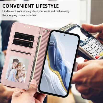 Embossed Heart Cat Leather Phone Case with Hand Strap, For Honor 70 Pro, For Honor 70