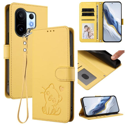 Embossed Heart Cat Leather Phone Case with Hand Strap, For vivo X200 FE / vivo S30 Pro mini, For vivo S30