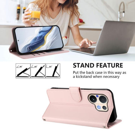 Embossed Heart Cat Leather Phone Case with Hand Strap, For vivo V60 5G Global, For vivo Y400 Pro 5G