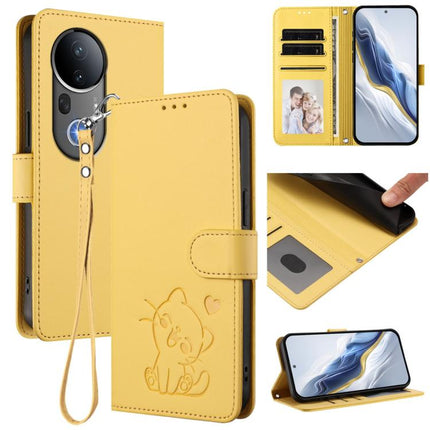 Embossed Heart Cat Leather Phone Case with Hand Strap, For vivo S20, For vivo S20 Pro