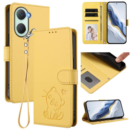Embossed Heart Cat Leather Phone Case with Hand Strap, For vivo S19 Pro / V40 / V40 Pro / T3 Ultra, For vivo iQOO Z9 Lite / Y18 / Y28s / Y37m 5G