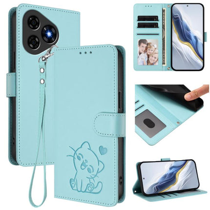 Embossed Heart Cat Leather Phone Case with Hand Strap, For Ulefone Note 20 Pro, For Ulefone Note 19