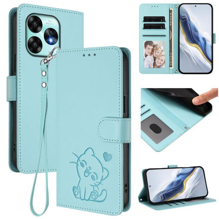 Embossed Heart Cat Leather Phone Case with Hand Strap, For Umidigi Note 90, For Umidigi A15 / A15C / A15T