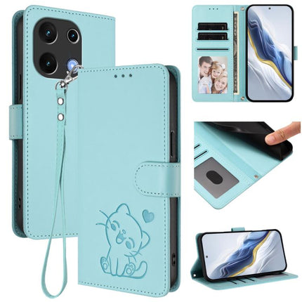 Embossed Heart Cat Leather Phone Case with Hand Strap, For Umidigi G100, For Umidigi Note 100