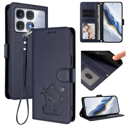 Embossed Heart Cat Leather Phone Case with Hand Strap, For Redmi K70 Ultra 5G, For Redmi A3 4G / A3x / Xiaomi Poco C61