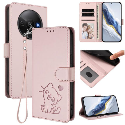 Embossed Heart Cat Leather Phone Case with Hand Strap, For Redmi K70 Ultra 5G, For Redmi A3 4G / A3x / Xiaomi Poco C61