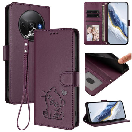 Embossed Heart Cat Leather Phone Case with Hand Strap, For Redmi K70 Ultra 5G, For Redmi A3 4G / A3x / Xiaomi Poco C61