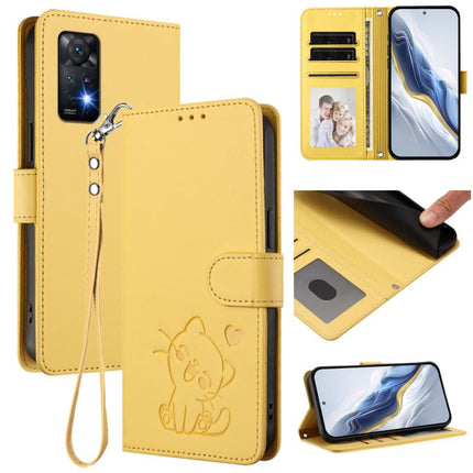 Embossed Heart Cat Leather Phone Case with Hand Strap, For Redmi A1+ / A2+ / Xiaomi Poco C51, For Redmi Note 11 Pro 5G / 4G Global