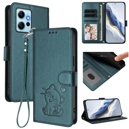 Embossed Heart Cat Leather Phone Case with Hand Strap, For Redmi Note 12 4G Global, For Redmi A1 4G / A2 4G