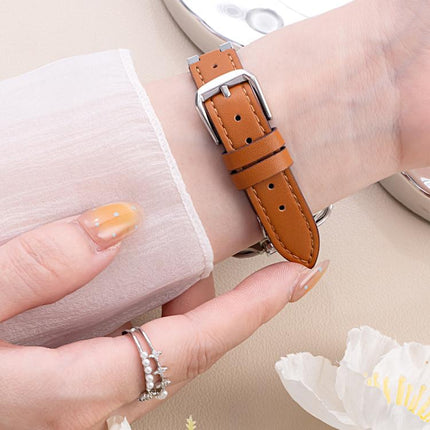 xDfind Four-leaf Clover Metal Hybrid Leather Watch Band, For Apple Watch 42 / 44 / 45 / 46 / 49mm, For Apple Watch 38 / 40 / 41 / S10 42mm