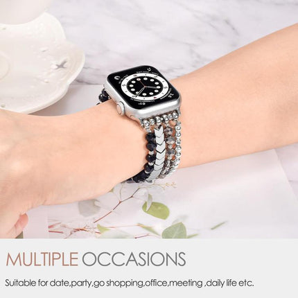 xDfind Arrow Crystal Beaded Metal Watch Band, For Apple Watch 42 / 44 / 45 / 46 / 49mm, For Apple Watch 38 / 40 / 41 / S10 42mm