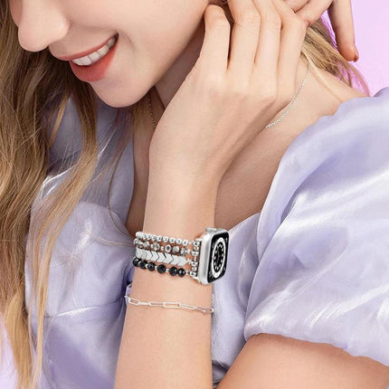 xDfind Arrow Crystal Beaded Metal Watch Band, For Apple Watch 42 / 44 / 45 / 46 / 49mm, For Apple Watch 38 / 40 / 41 / S10 42mm