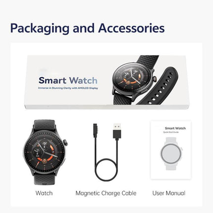 GR3 1.43 inch AMOLED Screen Fitness Tracker Smart Watch Support Heart Rate Monitoring