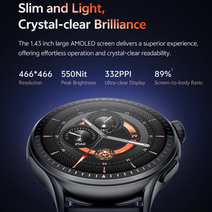 GR3 1.43 inch AMOLED Screen Fitness Tracker Smart Watch Support Heart Rate Monitoring