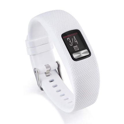 For Garmin Vivofit 4 xDfind Silver Buckle Silicone Sport Watch Band, S, L