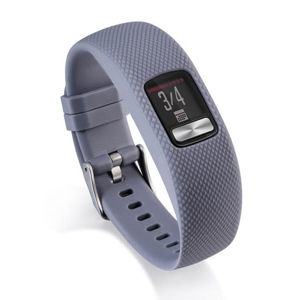 For Garmin Vivofit 4 xDfind Silver Buckle Silicone Sport Watch Band, S, L