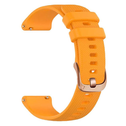 For Garmin Vivoactive 5 / Venu / Forerunner 165 xDfind Rose Gold Buckle Silicone Sport Watch Band, 18mm, 20mm