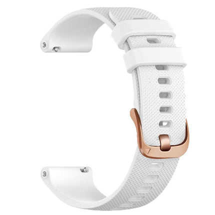 For Garmin Vivoactive 5 / Venu / Forerunner 165 xDfind Rose Gold Buckle Silicone Sport Watch Band, 18mm, 20mm