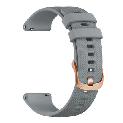 For Garmin Vivoactive 5 / Venu / Forerunner 165 xDfind Rose Gold Buckle Silicone Sport Watch Band, 18mm, 20mm