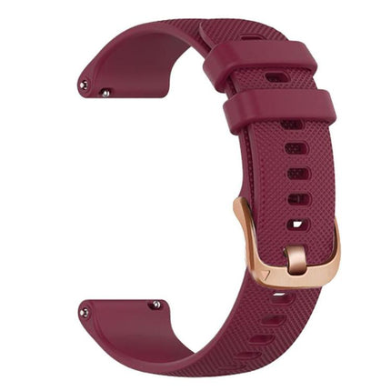 For Garmin Vivoactive 5 / Venu / Forerunner 165 xDfind Rose Gold Buckle Silicone Sport Watch Band, 18mm, 20mm