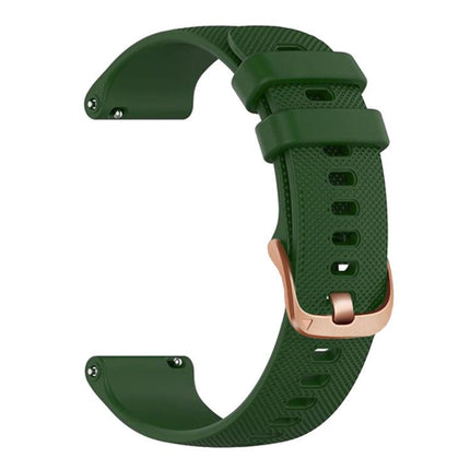 For Garmin Vivoactive 5 / Venu / Forerunner 165 xDfind Rose Gold Buckle Silicone Sport Watch Band, 18mm, 20mm