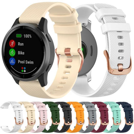 For Garmin Vivoactive 5 / Venu / Forerunner 165 xDfind Rose Gold Buckle Silicone Sport Watch Band, 22mm