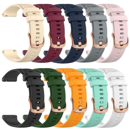 For Garmin Vivoactive 5 / Venu / Forerunner 165 xDfind Rose Gold Buckle Silicone Sport Watch Band, 18mm, 20mm
