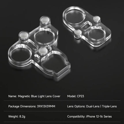 Mechanic CP23 Magnetic Blue Light Lens Cover Protector for iPhone 12-16 Pro Max, Mechanic CP23