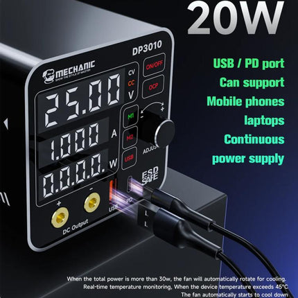 Mechanic DP3010 30V / 10A High Power Wide Voltage Mini Multi-functional Power Supply, EU Plug, US Plug