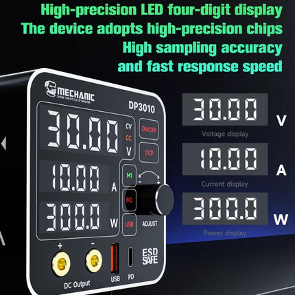 Mechanic DP3010 30V / 10A High Power Wide Voltage Mini Multi-functional Power Supply, EU Plug, US Plug