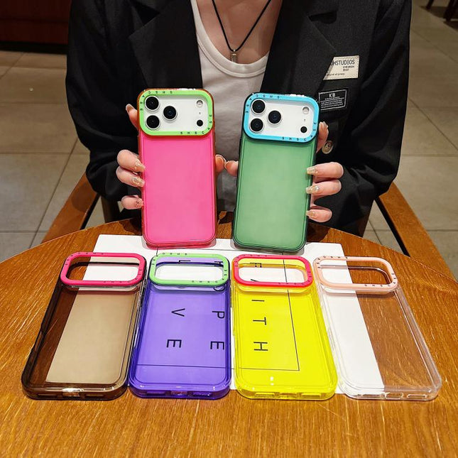Color Contrast Lens Frame Transparent TPU Phone Case