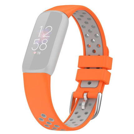 xDfind Breathable Holes Two-color Silicone Watch Band, For Fitbit Luxe