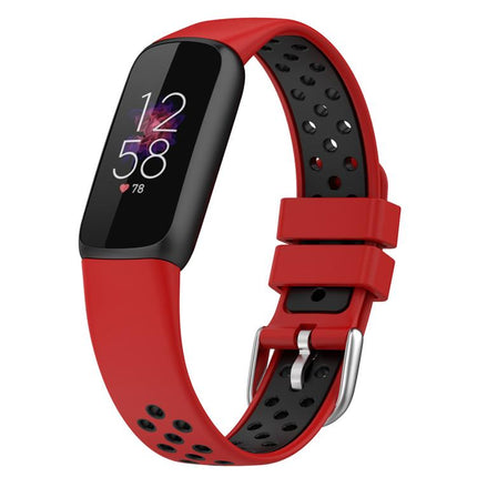 xDfind Breathable Holes Two-color Silicone Watch Band, For Fitbit Luxe