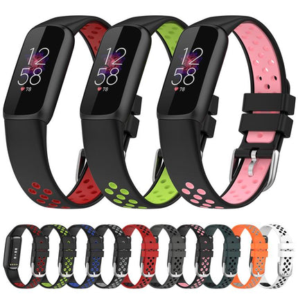 xDfind Breathable Holes Two-color Silicone Watch Band, For Fitbit Luxe
