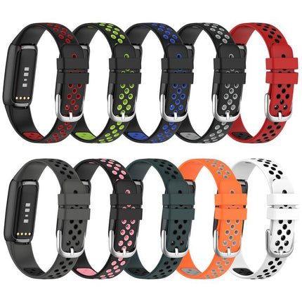 xDfind Breathable Holes Two-color Silicone Watch Band, For Fitbit Luxe