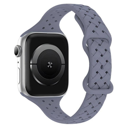 xDfind Butterfly Buckle Braid Silicone Watch Band, For Apple Watch 42 / 44 / 45 / 46 / 49mm, For Apple Watch 38 / 40 / 41 / S10 42mm
