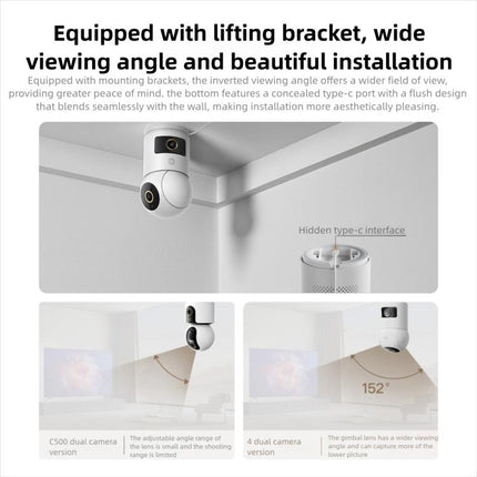 Original Xiaomi Mijia Smart Camera 4 Dual Lens PTZ 360 Degree AI Detection 5MP WiFi 6 Home Security Mi Home APP Camera, Xiaomi Mijia Smart Camera 4 Dual Lens