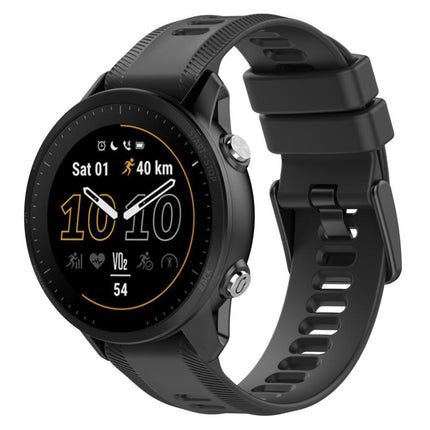xDfind Black Buckle Solid Color Silicone Watch Band, For Garmin Forerunner 955