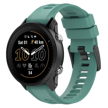 xDfind Black Buckle Solid Color Silicone Watch Band, For Garmin Forerunner 955