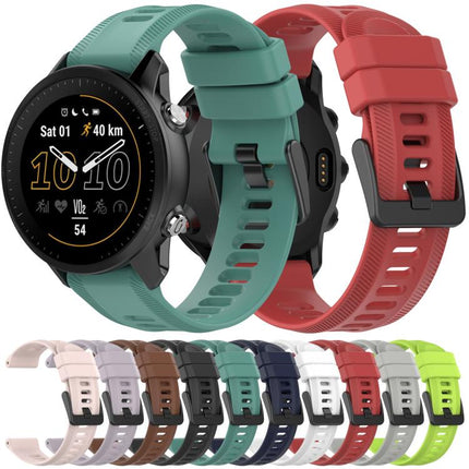xDfind Black Buckle Solid Color Silicone Watch Band, For Garmin Forerunner 955