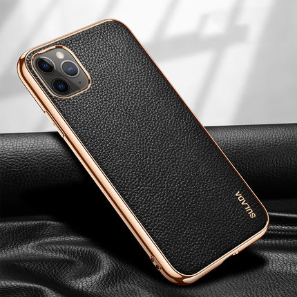 SULADA Litchi Texture Leather Electroplated Shckproof Protective Case, For iPhone 11 Pro, For iPhone 11, For iPhone 11 Pro Max