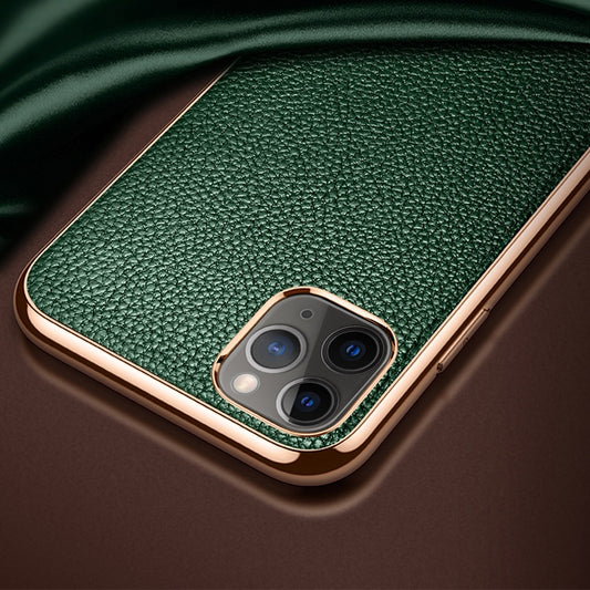 SULADA Litchi Texture Leather Electroplated Shckproof Protective Case, For iPhone 11 Pro Max, For iPhone 11 Pro, For iPhone 11