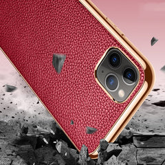 SULADA Litchi Texture Leather Electroplated Shckproof Protective Case, For iPhone 11 Pro Max, For iPhone 11 Pro, For iPhone 11