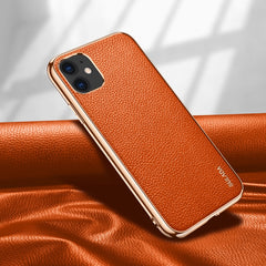 SULADA Litchi Texture Leather Electroplated Shckproof Protective Case, For iPhone 11 Pro Max, For iPhone 11 Pro, For iPhone 11