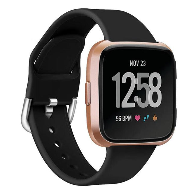 For Fitbit Versa 2 / Versa / Versa Lite xDfind Reverse Buckle Solid Color Silicone Watch Band, S, L