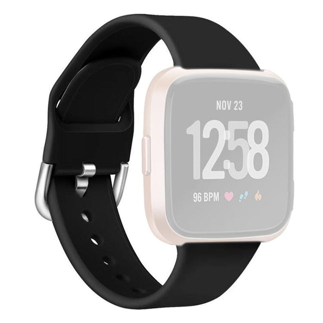 For Fitbit Versa 2 / Versa / Versa Lite xDfind Reverse Buckle Solid Color Silicone Watch Band, S, L