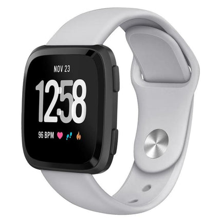 For Fitbit Versa 2 / Versa / Versa Lite xDfind Rivet Buckle Solid Color Silicone Watch Band, S
