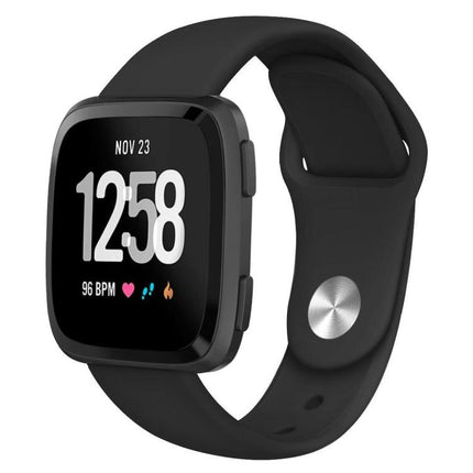 For Fitbit Versa 2 / Versa / Versa Lite xDfind Rivet Buckle Solid Color Silicone Watch Band, L